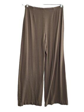 J JILL Women Wide‎ Leg Elastic Waist Pants Sz ST Brown Casual Boho Relaxed 47-29
